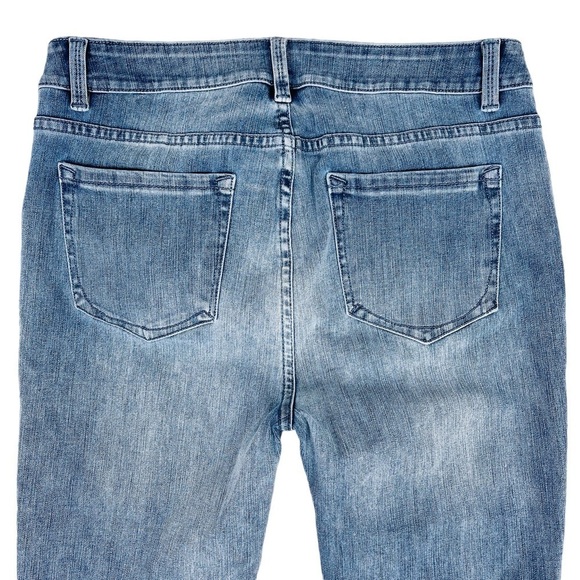 Soft Surroundings Jeans 8 PETITE Blue High Rise Stretch Lace Crochet Hem - Picture 9 of 14